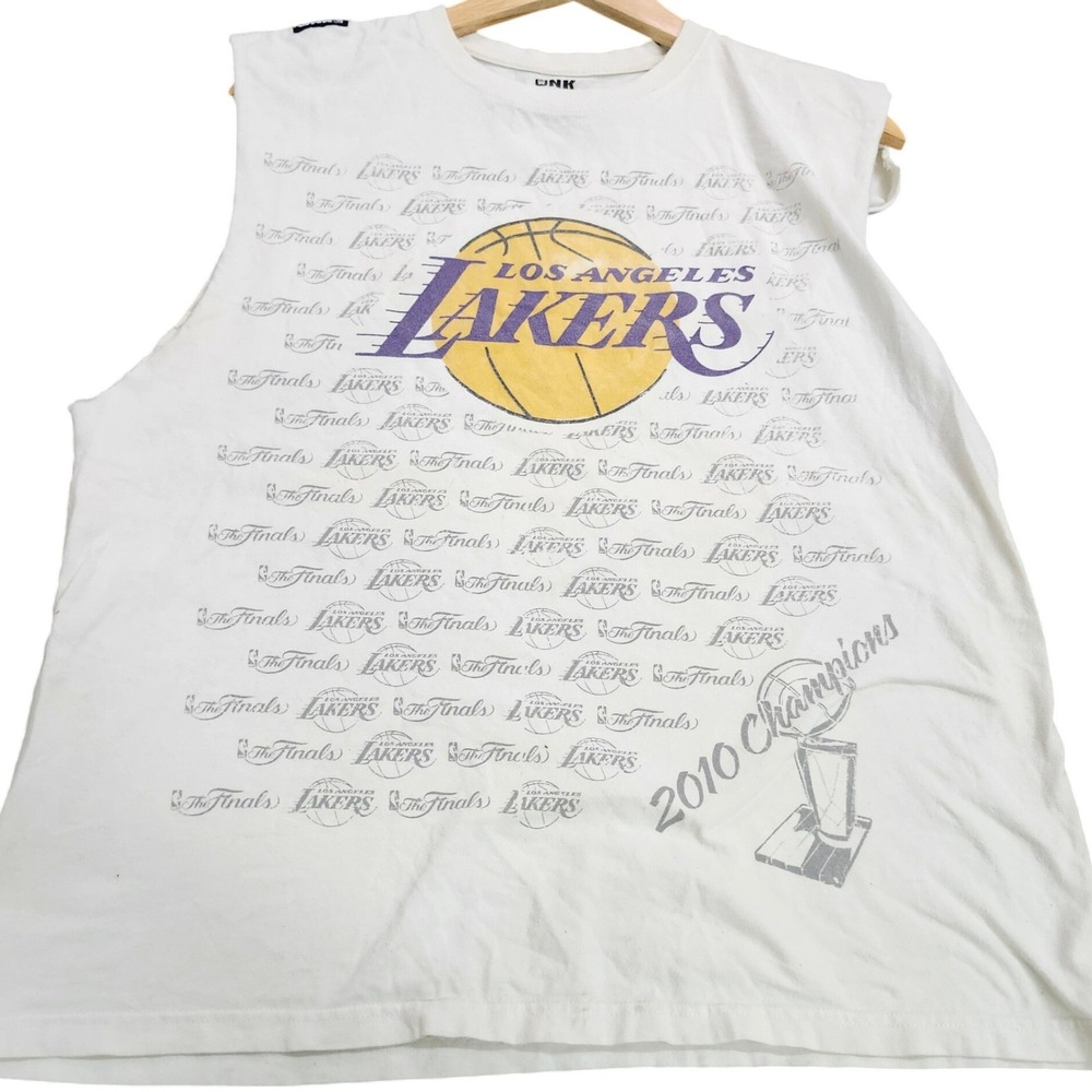 UNK NBA Los Angeles Lakers 2010 Champions Muscle Tee White Mens Large